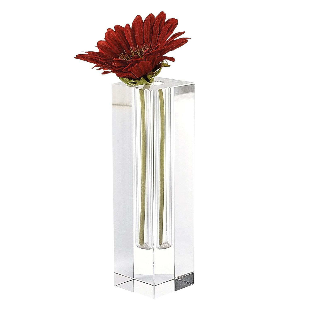 7 Hand Crafted Crystal Square Optical Bud Vase - Homeroots - Flyclothing LLC