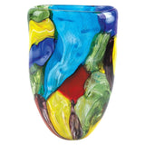 11 Multicolor Glass Art Oval Vase - Homeroots