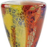 8" Orange Red and Yellow Murano Glass Abstract Oval Table Vase - Homeroots
