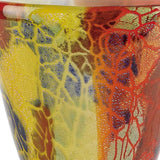 8" Orange Red and Yellow Murano Glass Abstract Oval Table Vase - Homeroots - Flyclothing LLC