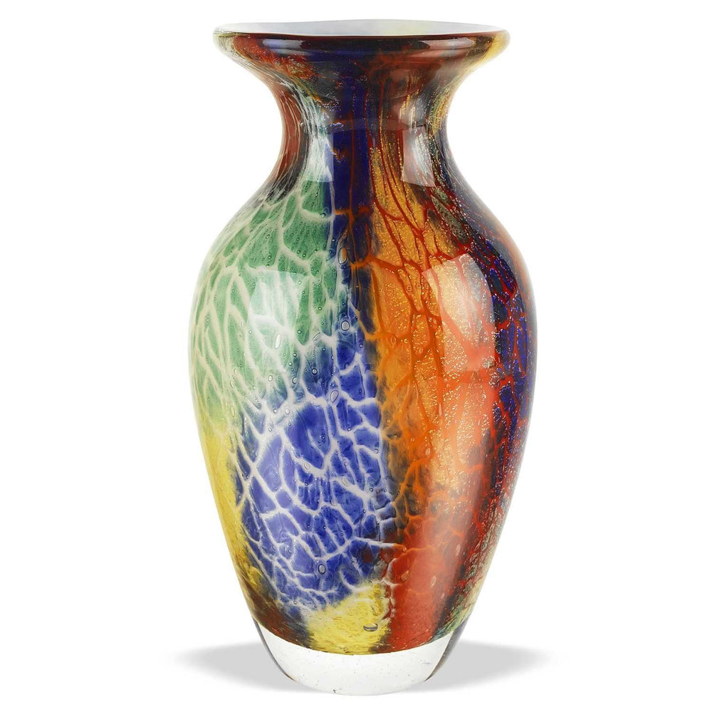 11 Multicolor Art Glass Vase - Homeroots