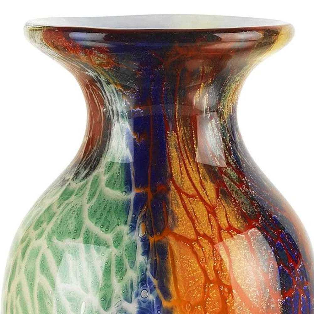 11 Multicolor Art Glass Vase - Homeroots - Flyclothing LLC