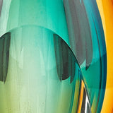 6" Clear Amber and Green Abstract Murano Glass Table Vase - Homeroots