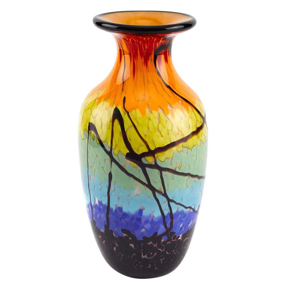 10.5 Mouth Blown Art Glass Urn Shape Decorative Vase - Homeroots