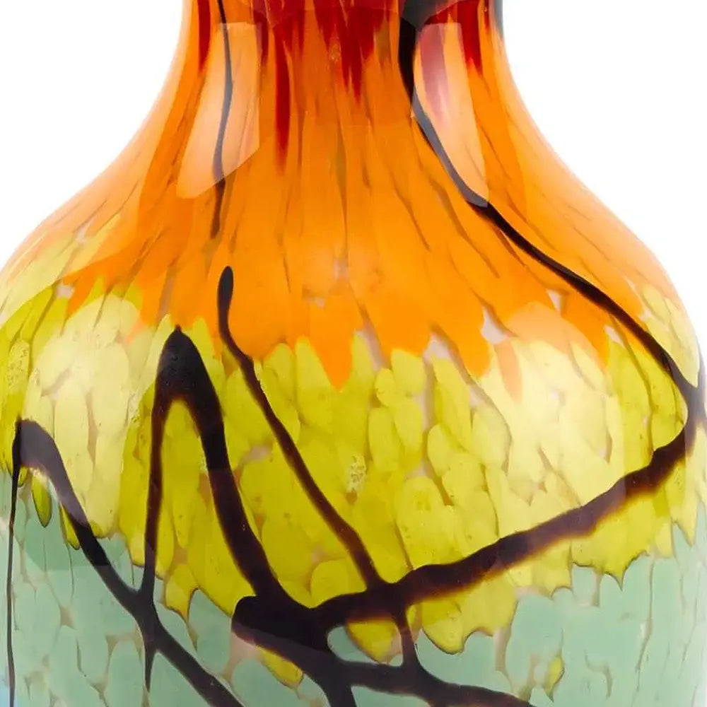 10.5 Mouth Blown Art Glass Urn Shape Decorative Vase - Homeroots - Flyclothing LLC