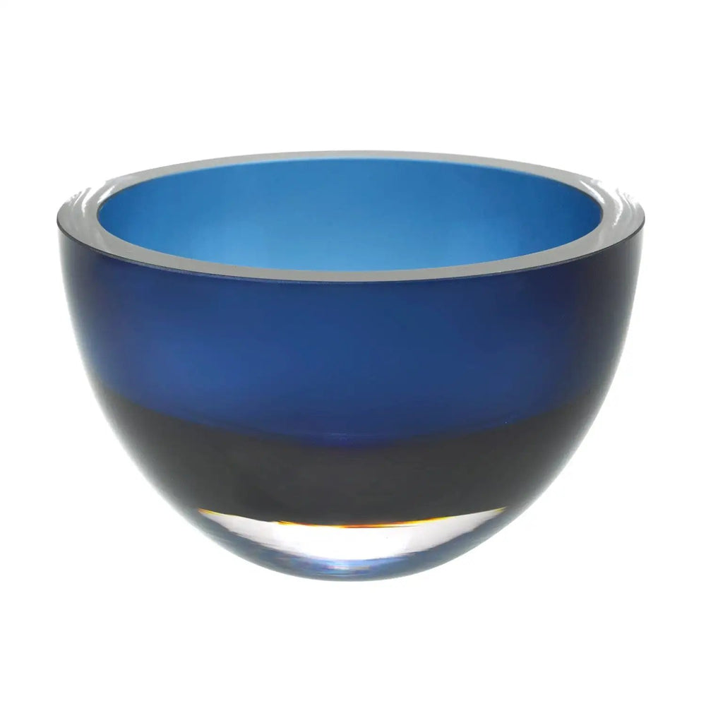 6 Mouth Blown European Made Lead Free Midnight Blue Crystal Bowl - Homeroots