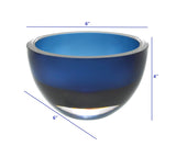 6 Mouth Blown European Made Lead Free Midnight Blue Crystal Bowl - Homeroots