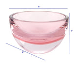 6" Pink Mouth Blown Crystal Thick Walled Bowl - Homeroots