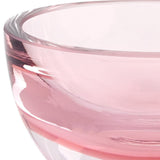 6" Pink Mouth Blown Crystal Thick Walled Bowl - Homeroots