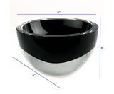 6" Black Mouth Blown Crystal Thick Walled Bowl - Homeroots - Flyclothing LLC
