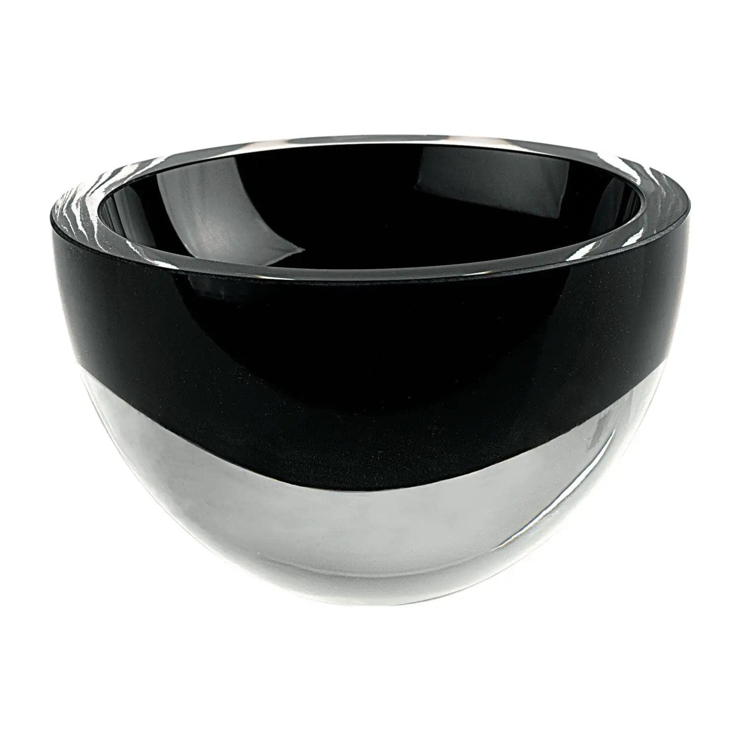 6" Black Mouth Blown Crystal Thick Walled Bowl - Homeroots - Flyclothing LLC