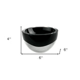 6" Black Mouth Blown Crystal Thick Walled Bowl - Homeroots - Flyclothing LLC