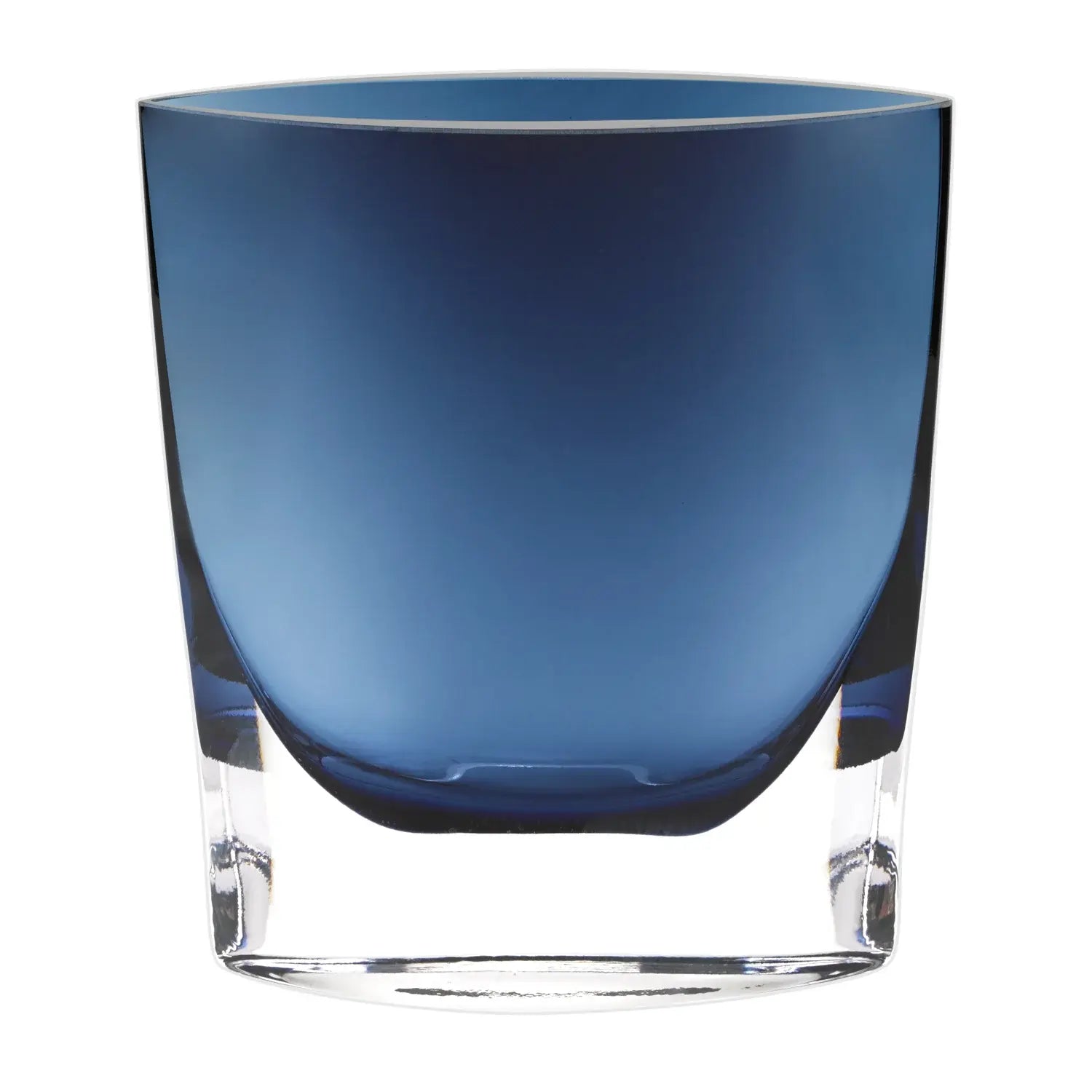 8 Mouth Blown Glass European Made Midnight Blue Pocket Shaped Vase - Homeroots - Flyclothing LLC
