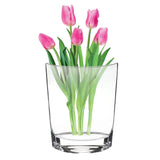 11 Mouth Blown Crystal European Made Pocket Shaped Vase - Homeroots