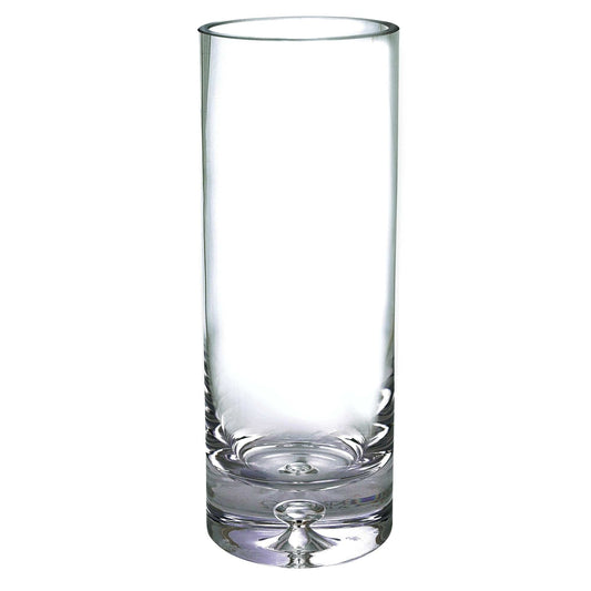 11" Clear Mouth Blown Crystal Cylinder Table Vase - Homeroots
