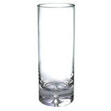 11" Clear Mouth Blown Crystal Cylinder Table Vase - Homeroots