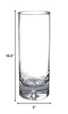 11" Clear Mouth Blown Crystal Cylinder Table Vase - Homeroots - Flyclothing LLC