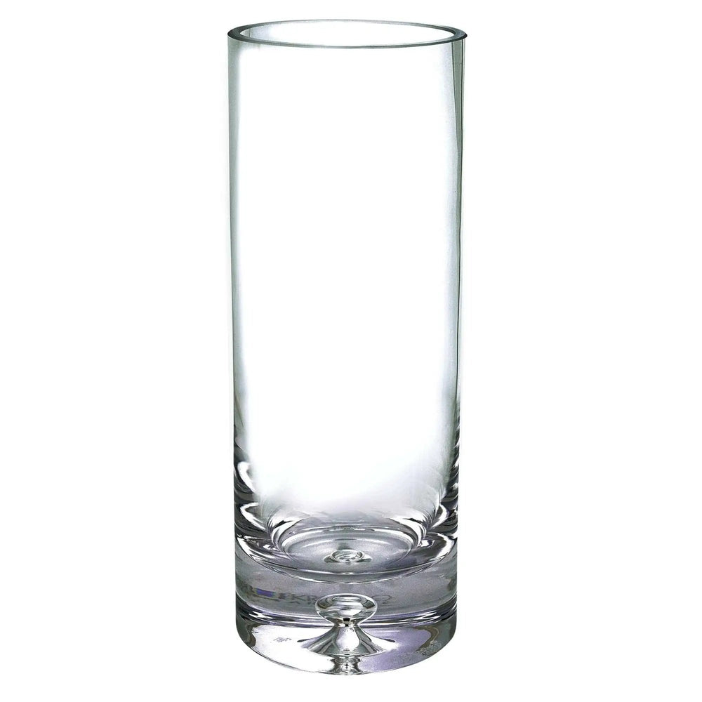 11" Clear Mouth Blown Crystal Cylinder Table Vase - Homeroots - Flyclothing LLC