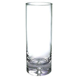 11" Clear Mouth Blown Crystal Cylinder Table Vase - Homeroots
