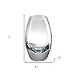 7" Clear Lead Free Crystal Oval Table Vase - Homeroots - Flyclothing LLC