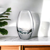 11" Clear Lead Free Crystal Oval Table Vase - Homeroots
