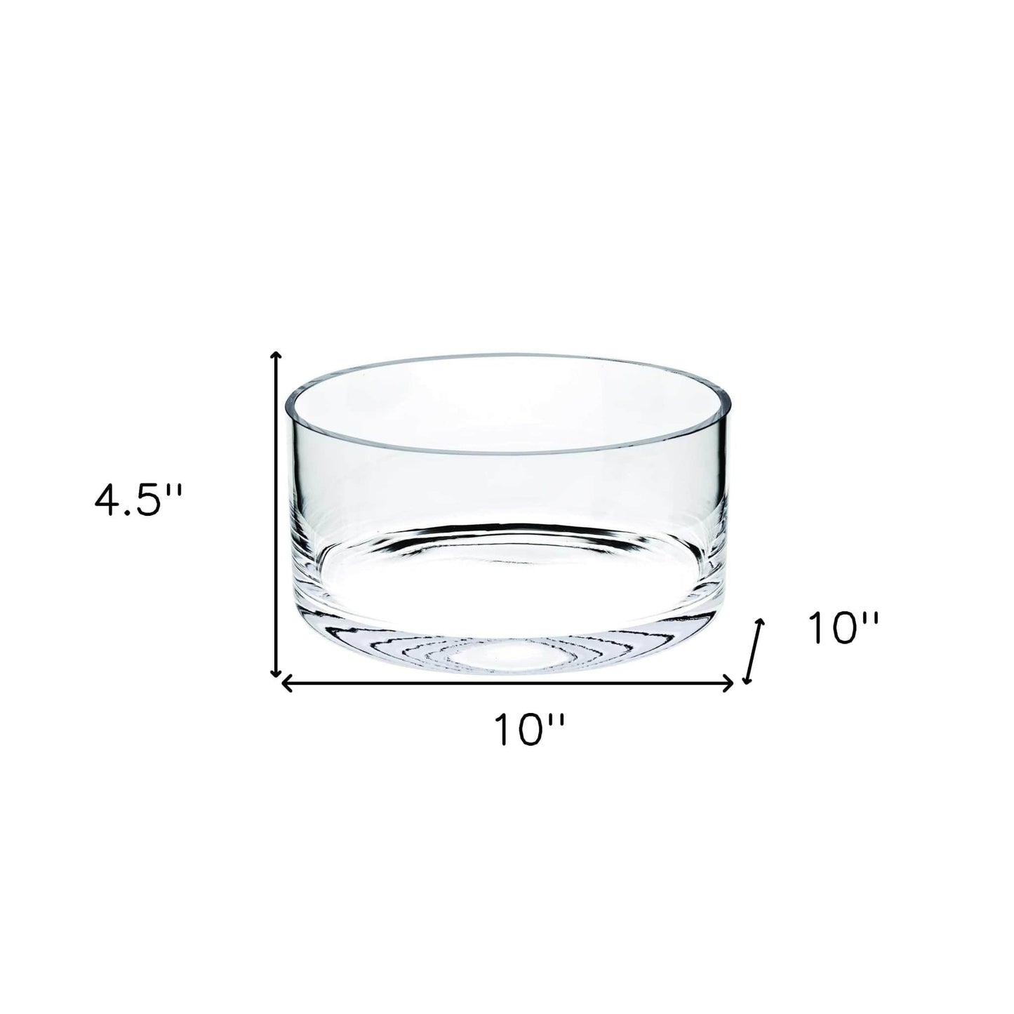 10" Mouth Blown Crystal European Made Crystal Bowl - Homeroots - Flyclothing LLC