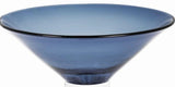 11" Blue Mouth Blown Crystal Round Pedestal Centerpiece Bowl - Homeroots