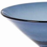11" Blue Mouth Blown Crystal Round Pedestal Centerpiece Bowl - Homeroots