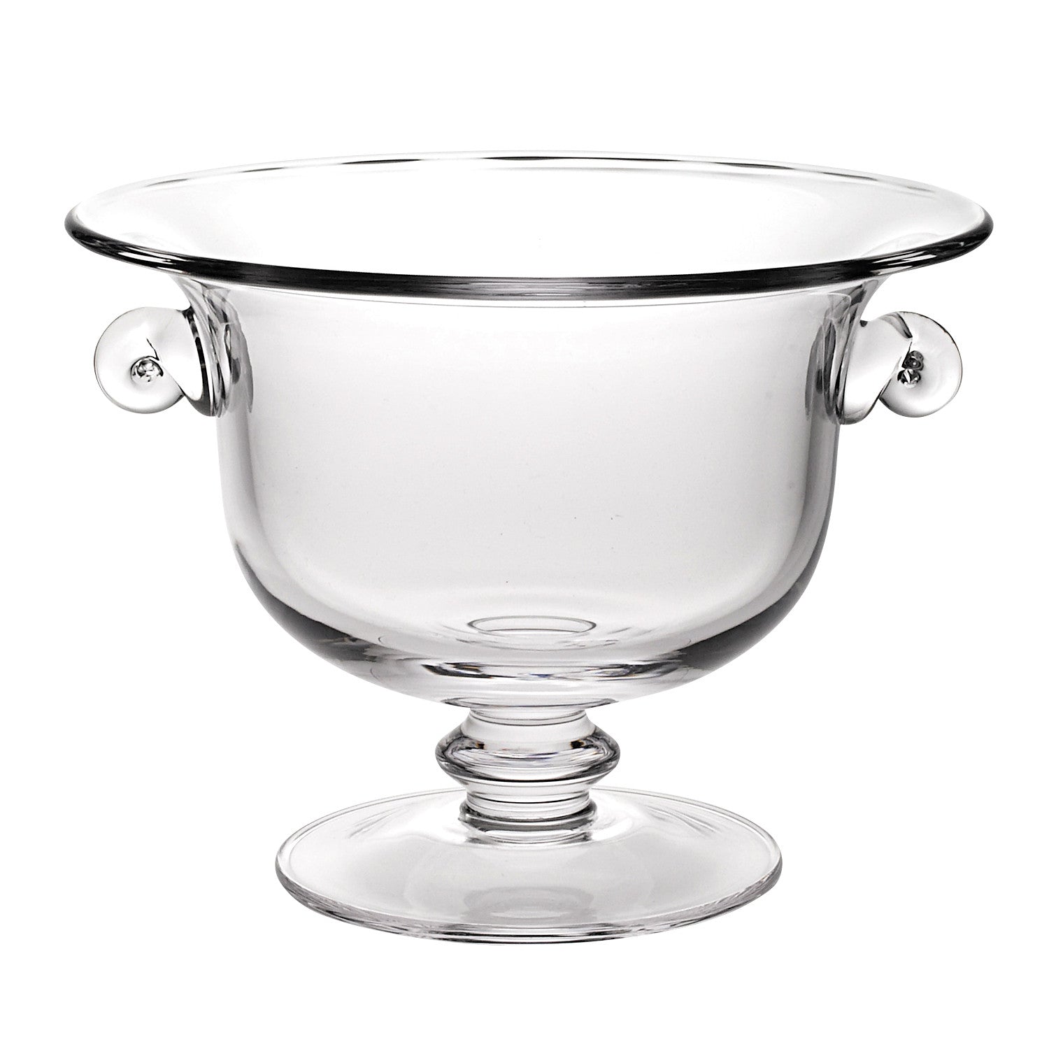 11" Clear Mouth Blown Crystal Round Pedestal Centerpiece Bowl - Homeroots - Flyclothing LLC