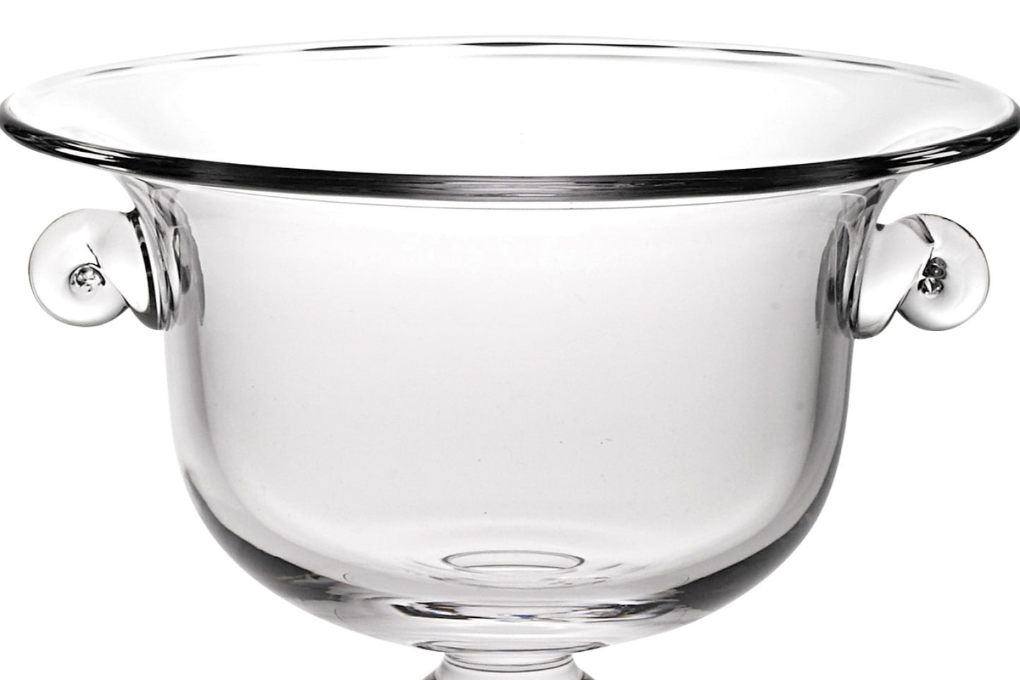 11" Clear Mouth Blown Crystal Round Pedestal Centerpiece Bowl - Homeroots - Flyclothing LLC