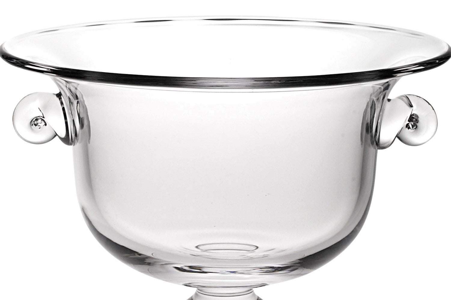 11" Clear Mouth Blown Crystal Round Pedestal Centerpiece Bowl - Homeroots - Flyclothing LLC