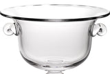 11" Clear Mouth  Blown Crystal Round Pedestal Centerpiece Bowl - Homeroots