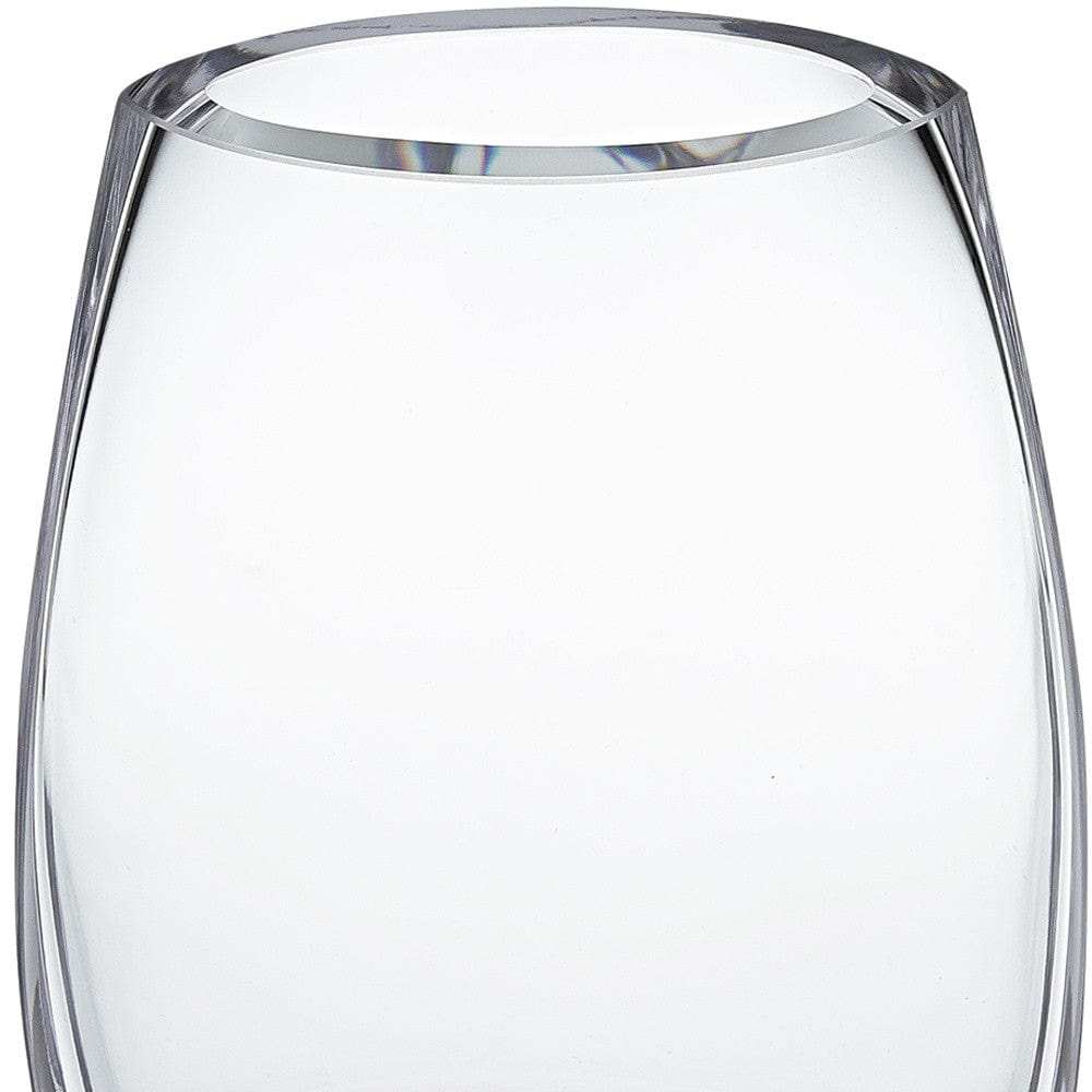 8 Mouth Blown Polish Oval Thick Walled Vase - Homeroots - Flyclothing LLC