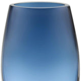 8 Mouth Blown Crystal Oval Thick Midnight Blue Walled Vase - Homeroots