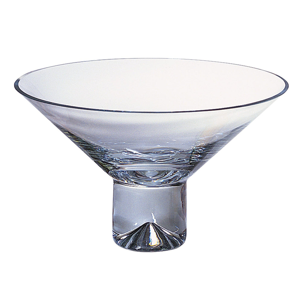 11" Clear Mouth Blown Crystal Round Pedestal Centerpiece Bowl - Homeroots