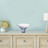 11" Clear Mouth Blown Crystal Round Pedestal Centerpiece Bowl - Homeroots - Flyclothing LLC