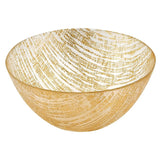 8 Hand Crafted Glass Gold Accent Salad Or Serving Bowl - Homeroots