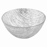 8 Hand Crafted Glass Silver Accent Salad Or Serving Bowl - Homeroots - Flyclothing LLC