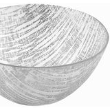 11" Clear and Silver Handcrafted Glass Round Salad Serve Bowl - Homeroots - Flyclothing LLC