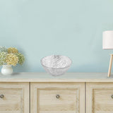 11" Clear and Silver Handcrafted Glass Round Salad Serve Bowl - Homeroots - Flyclothing LLC