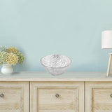 11" Clear and Silver Handcrafted Glass Round Salad Serve Bowl - Homeroots