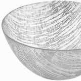 11" Clear and Silver Handcrafted Glass Round Salad Serve Bowl - Homeroots - Flyclothing LLC
