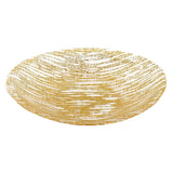 9 Hand Crafted Glass Oval Gold Salad Or Centerpiece Bowl - Homeroots