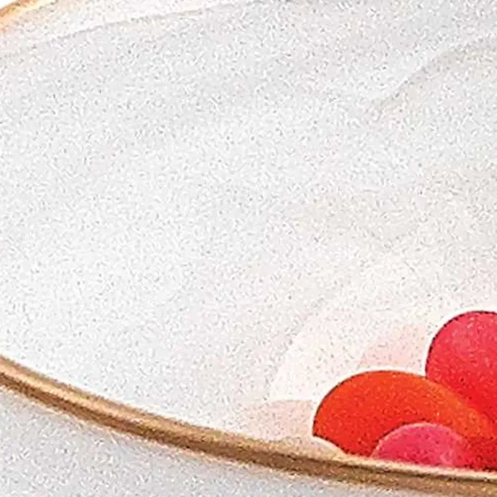 6 Hand Crafted White Gold Glass Bowl With Gold Rim - Homeroots - Flyclothing LLC