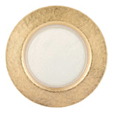 13" Gold Leaf Glass Charger Plate - Homeroots
