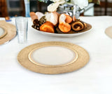 13" Gold Leaf Glass Charger Plate - Homeroots