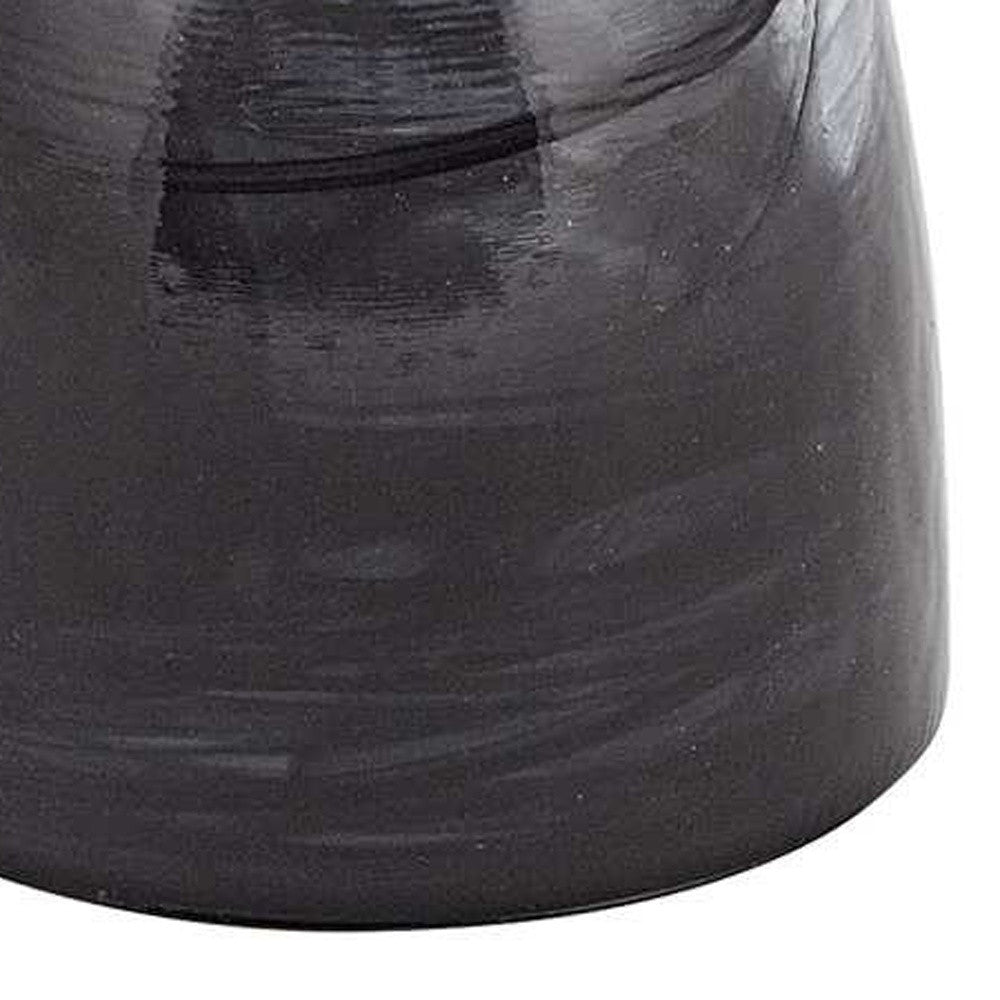 10" Black and Gray Swirl Mouth Blown Glass Footed Centerpiece Bowl - Homeroots - Flyclothing LLC