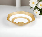 9" Clear and Gold Glass Round Ruffle Centerpiece Bowl - Homeroots - Flyclothing LLC