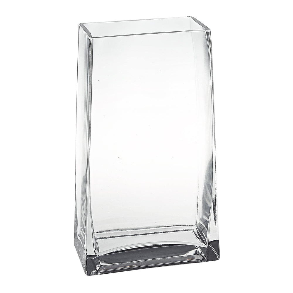 8" Crystal Glass Clear Rectangle Table Vase - Homeroots