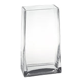 8" Crystal Glass Clear Rectangle Table Vase - Homeroots